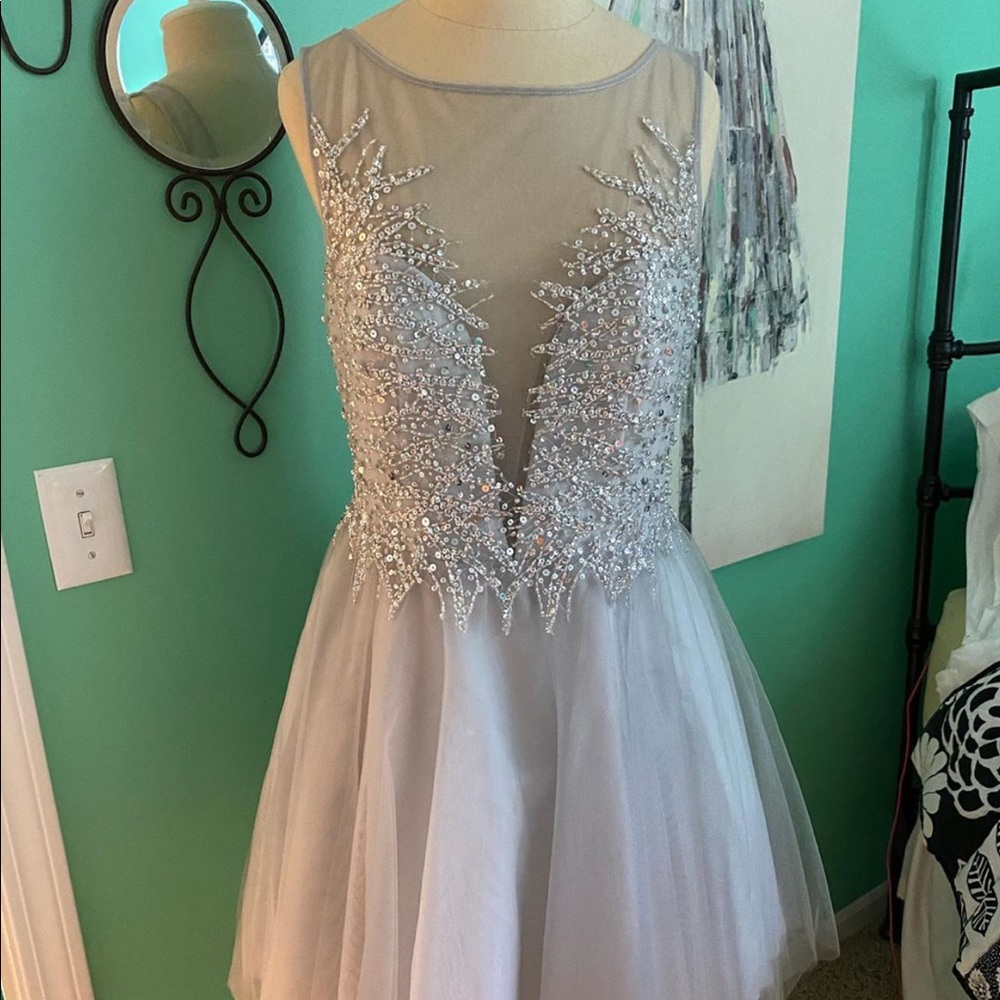 VERA WANG silver sparkle dress